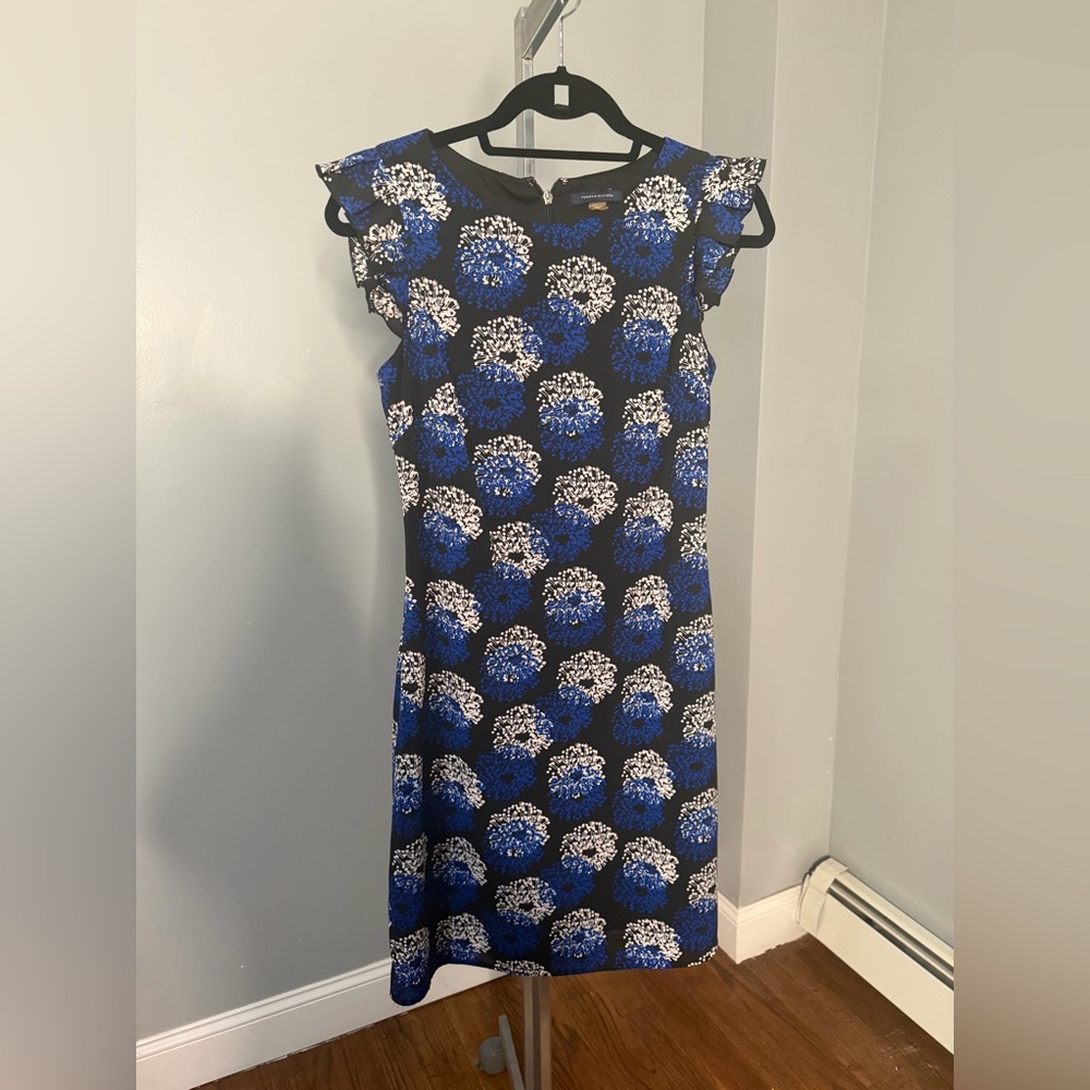 Tommy Hilfiger Black and Blue Floral Midi Dress
